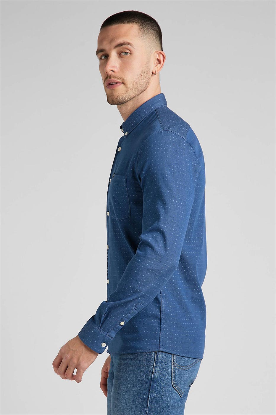 Lee - Blauw Slim Button Down hemd