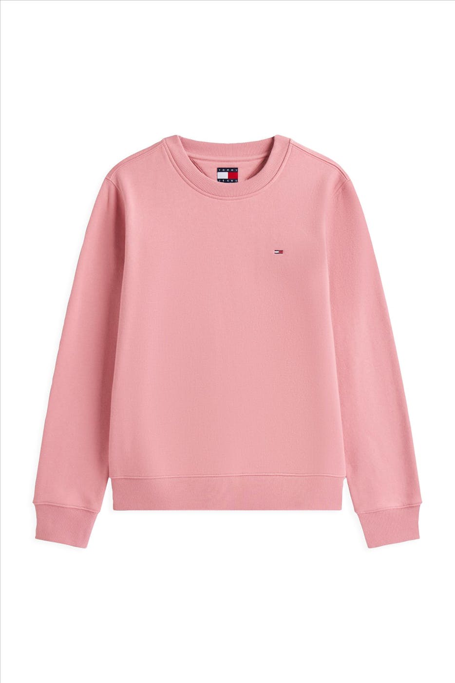 Tommy Jeans - Koraalroze Regular Flag sweater