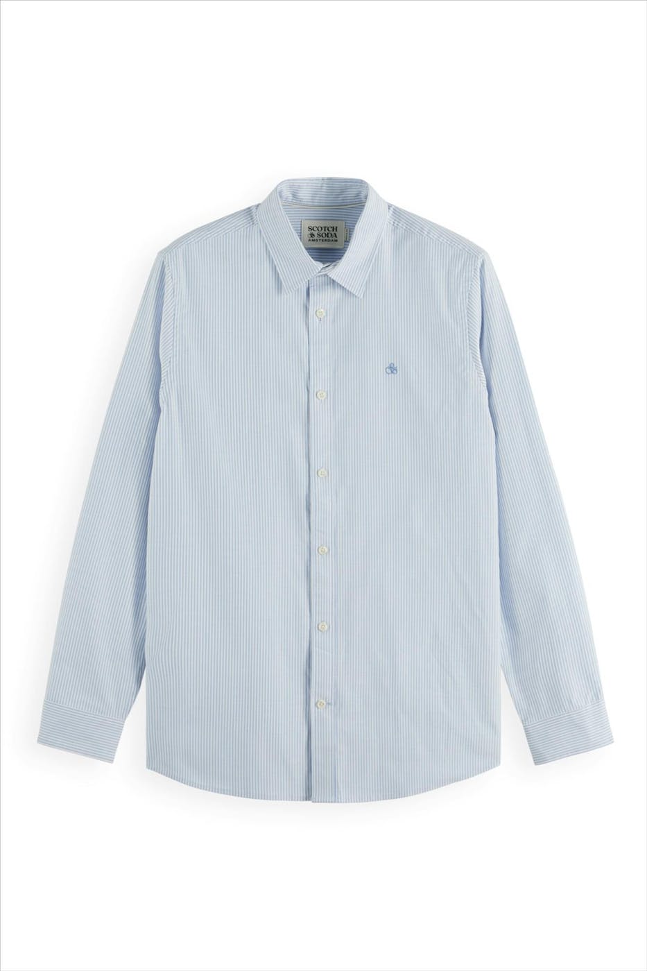 Scotch & Soda - Blauw-Wit Essential Gestreept hemd