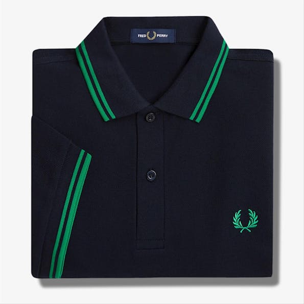 Fred Perry - Donkerblauw-groene Twin Tipped polo