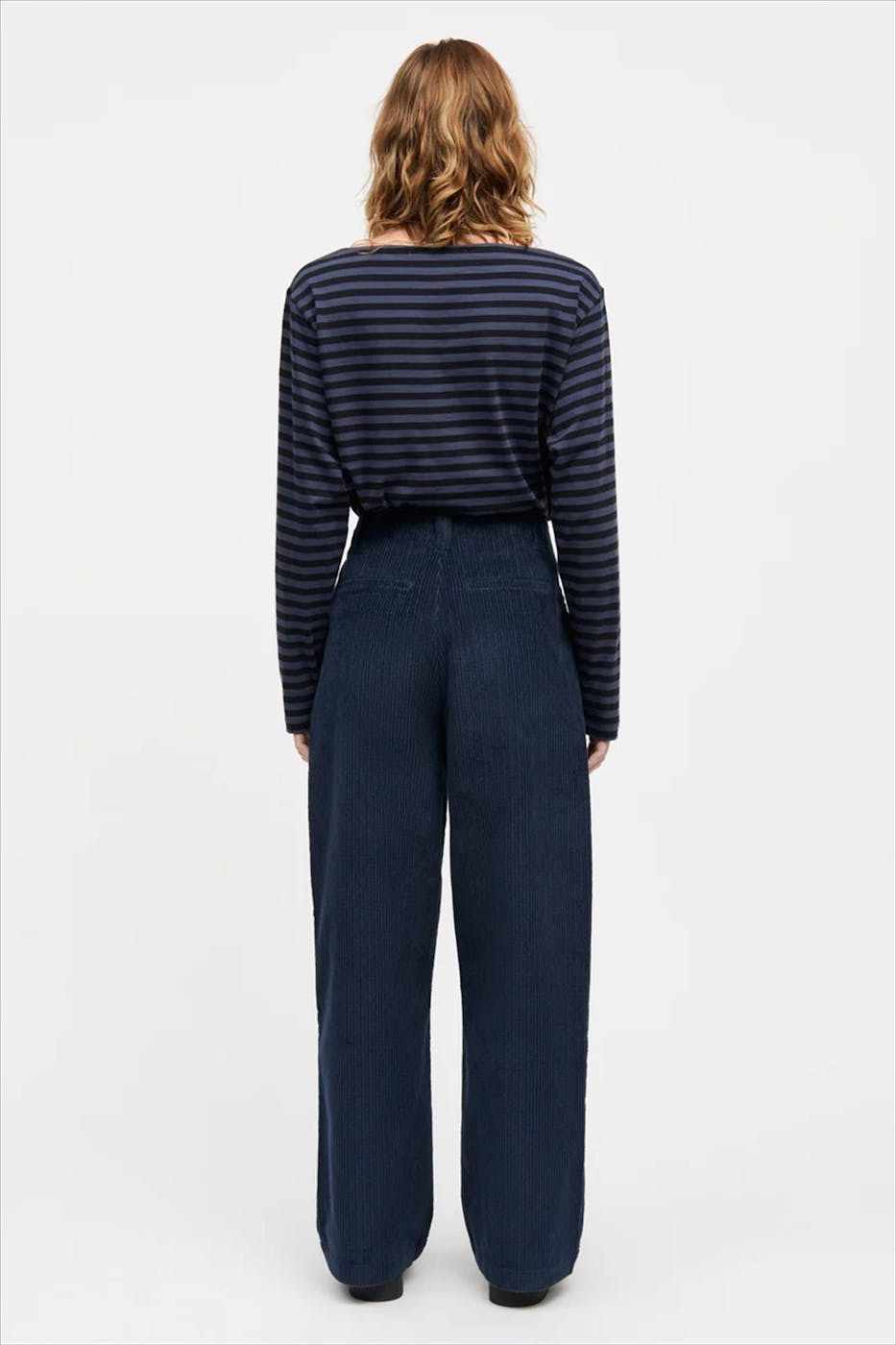 MADS NORGAARD - Zwart-Donkerblauwe Silke longsleeve