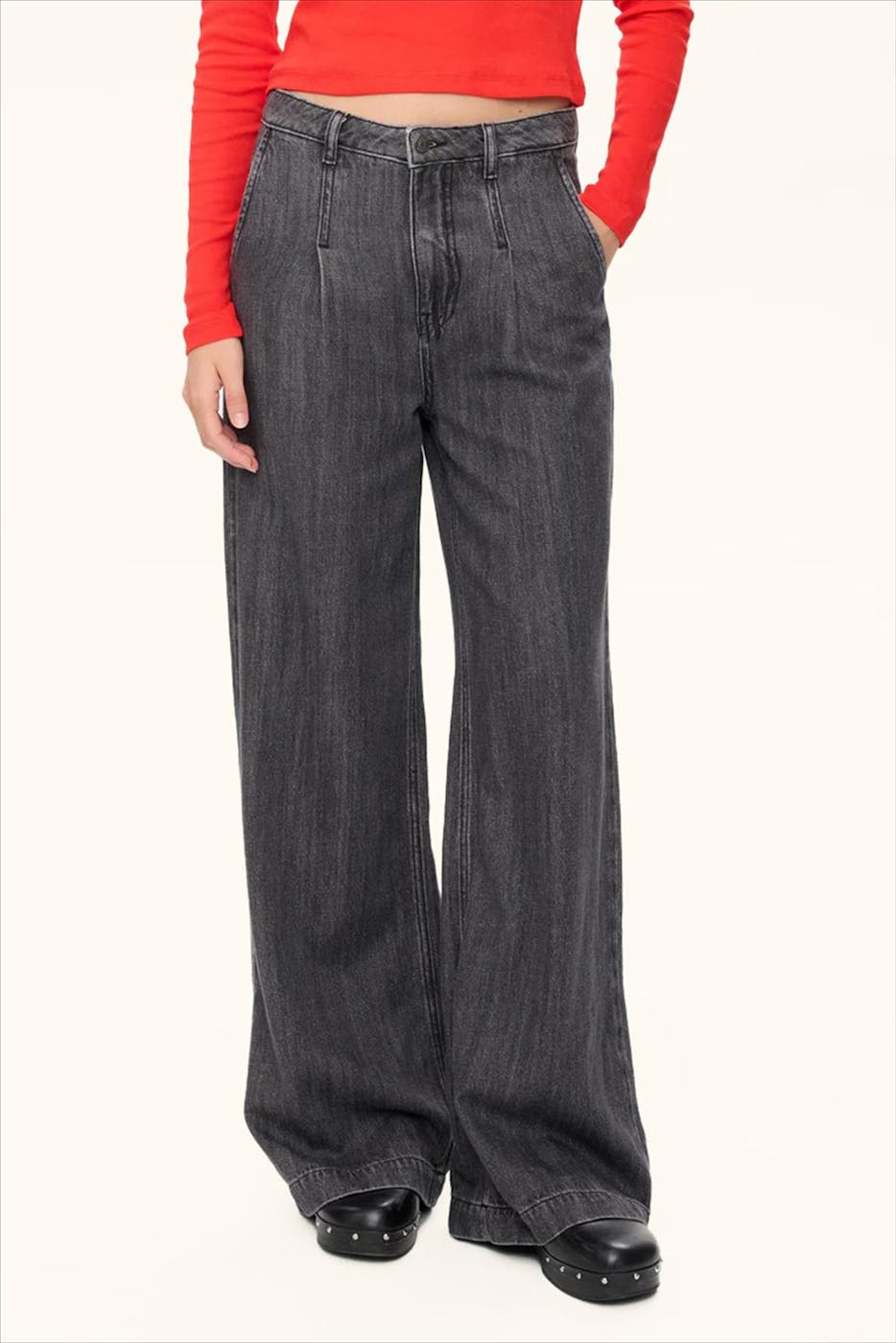 Nümph - Donkergrijze Seoul jeans