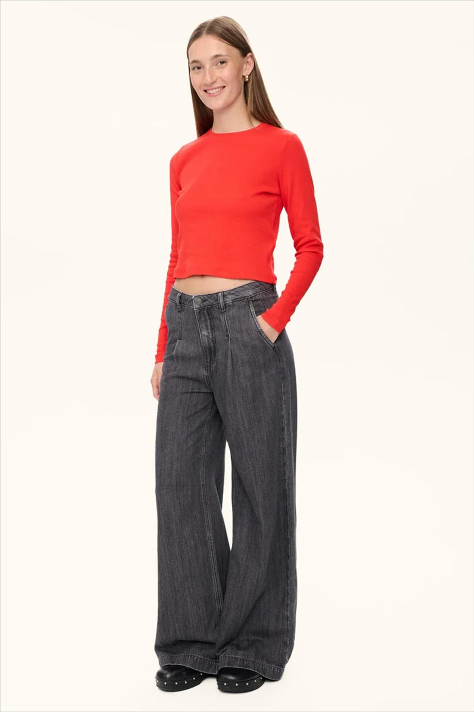 Nümph - Donkergrijze Seoul jeans