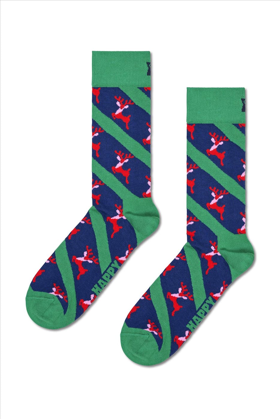 Happy Socks - Groene Reindeer sokken, maat: 36-40