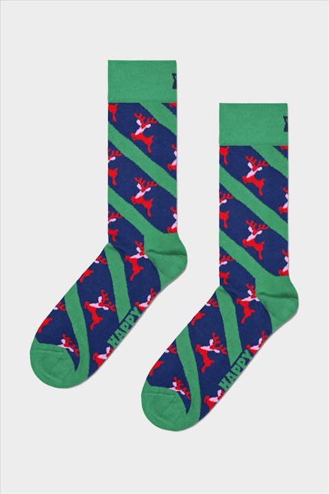 Happy Socks - Groene Reindeer sokken, maat: 41-46