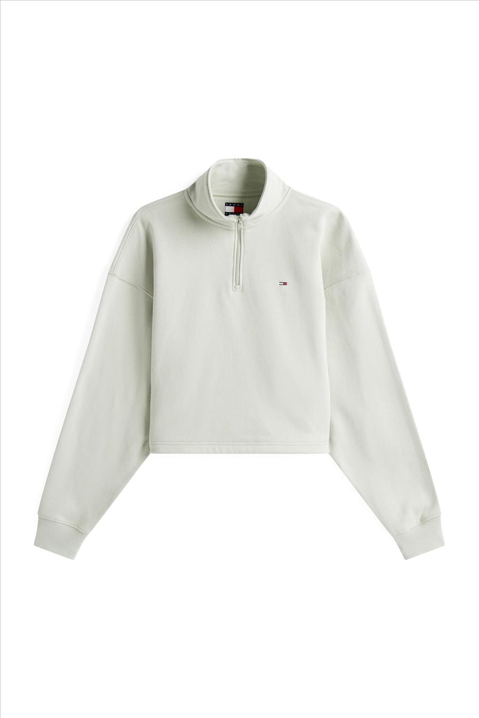 Tommy Jeans - Mintgroene Boxy 1/4 Zip sweater