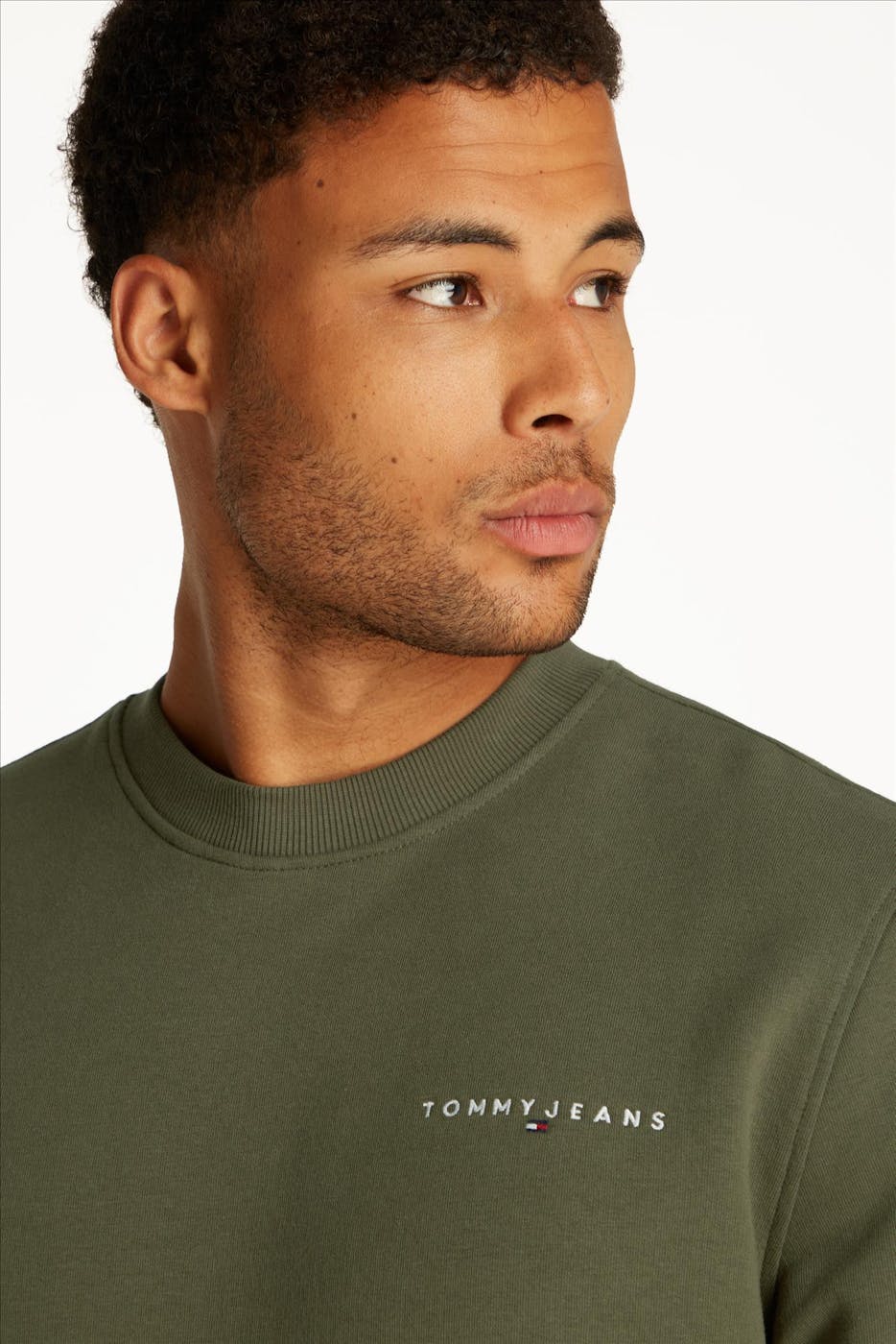 Tommy Jeans - Kaki Regular Linear sweater