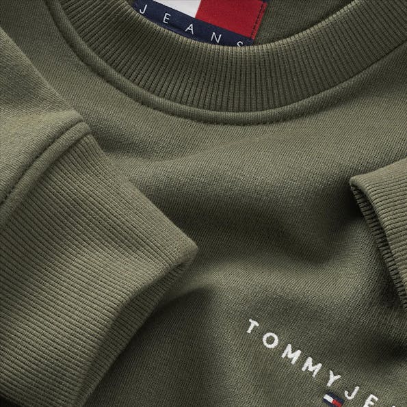 Tommy Jeans - Kaki Regular Linear sweater