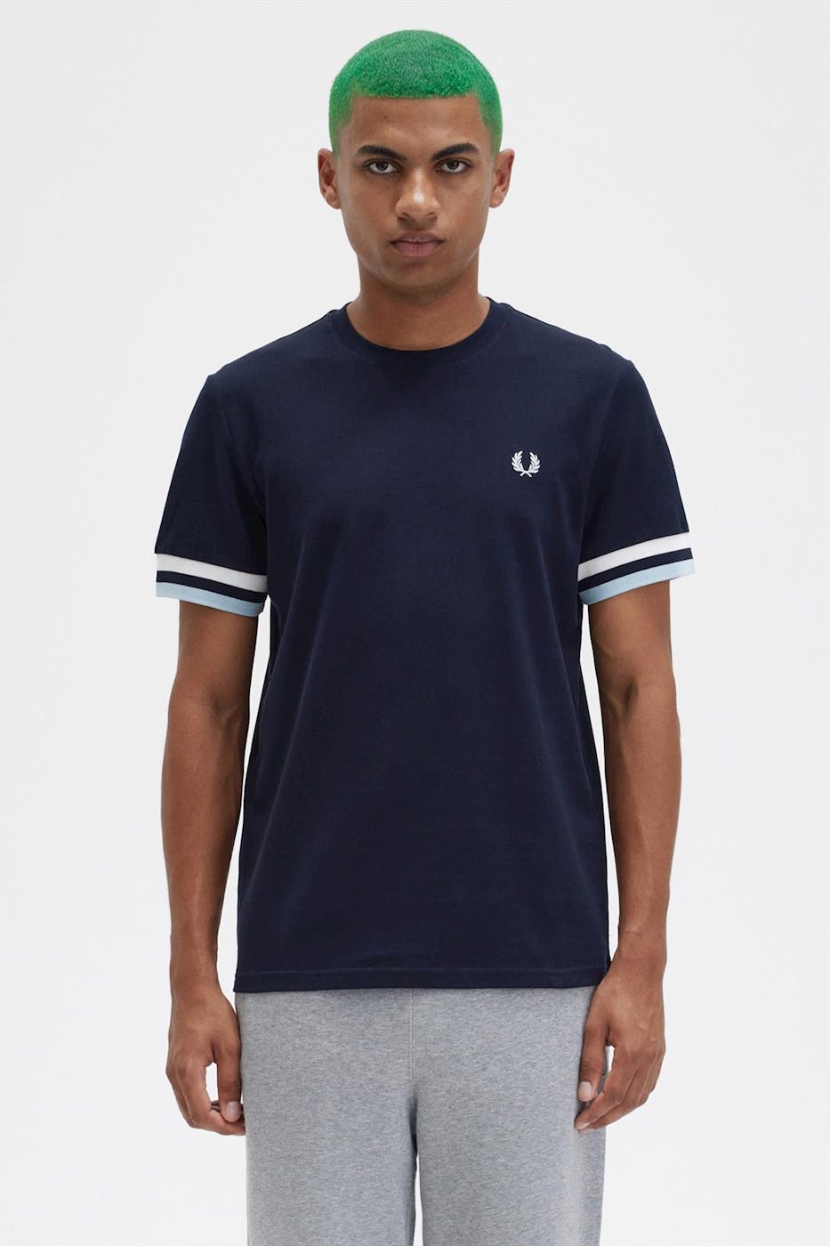 Fred Perry - Donkerblauwe Bold Tipped Pique T-shirt