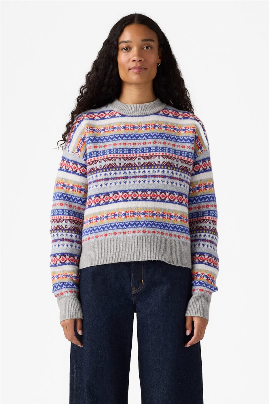 Levi's - Grijze-Multicolor Ines Fairlisle trui