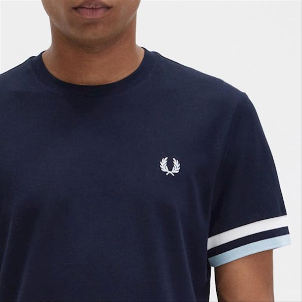 Fred Perry - Donkerblauwe Bold Tipped Pique T-shirt