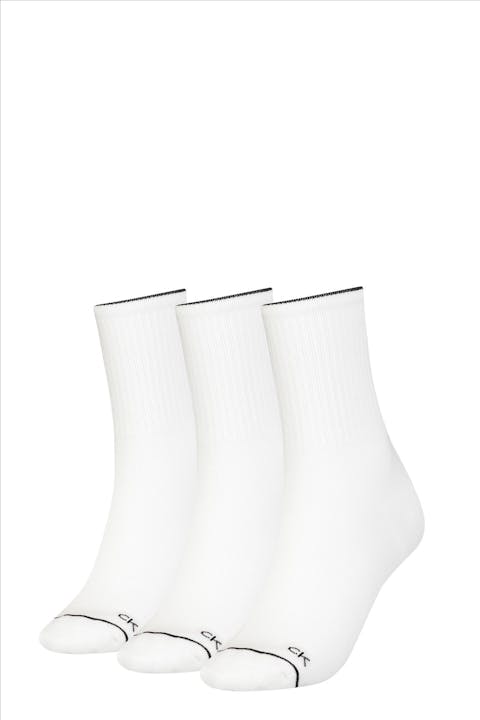 Calvin Klein - Wit-zwarte 3-pack sokken, one size