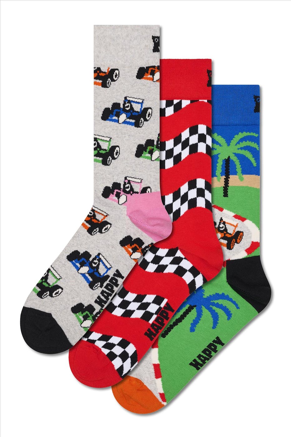 Happy Socks - Multicolor Formule-1 giftbox sokken, maat: 41-46