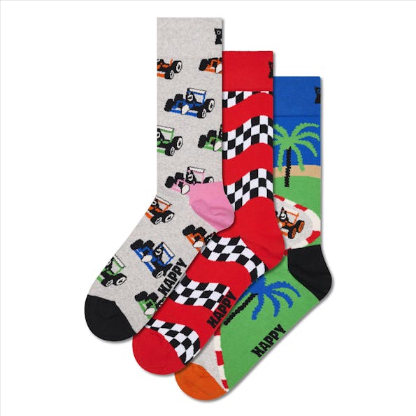 Happy Socks - Multicolor Formule-1 giftbox sokken, maat: 41-46