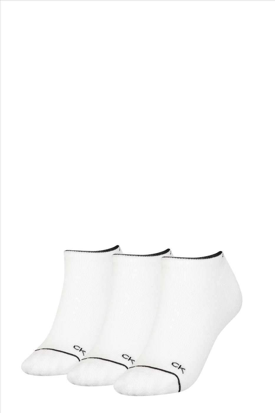 Calvin Klein - Witte 3-pack basic sneakersokken, one size
