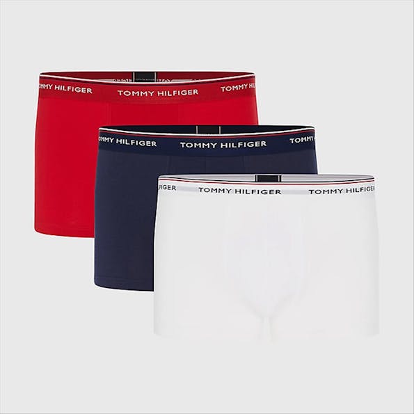 Tommy Hilfiger Underwear - Rood-wit-blauwe Trunk 3-pack boxershorts