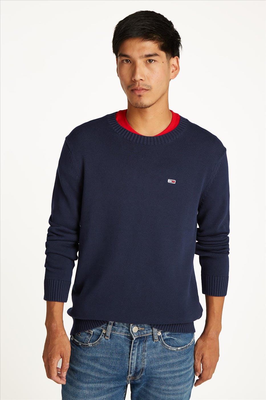 Tommy Jeans - Donkerblauwe Slim Essential trui