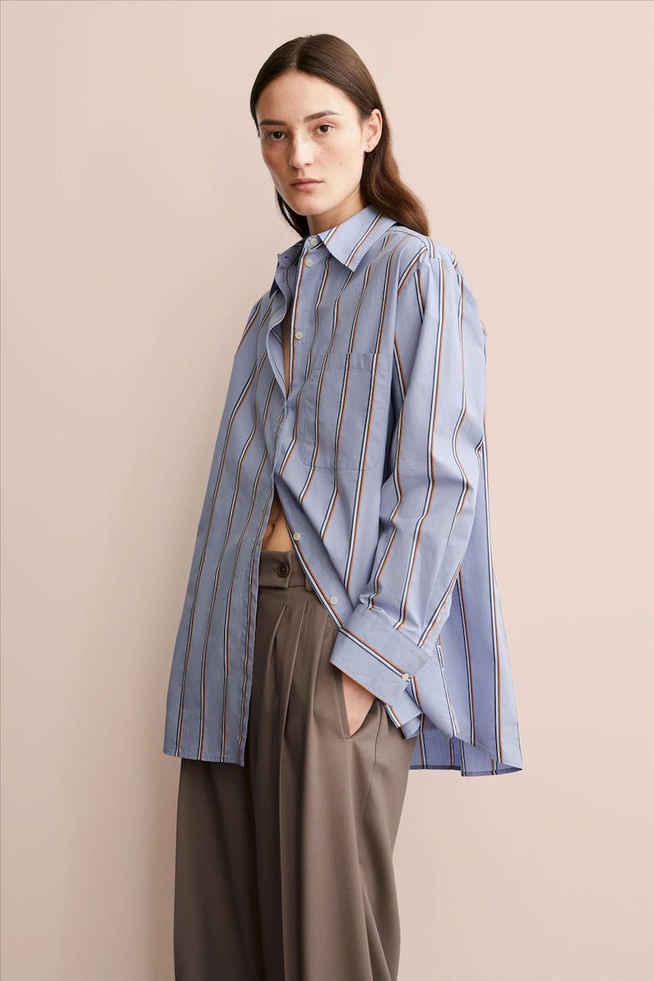 Armed Angels - Lavendelpaarse Gestreepte blouse