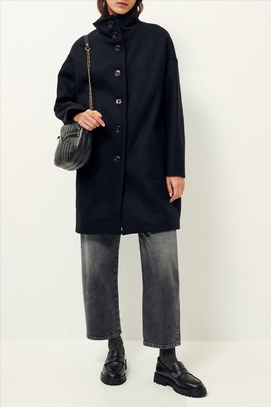 Sessùn - Zwarte Divine Leather handtas