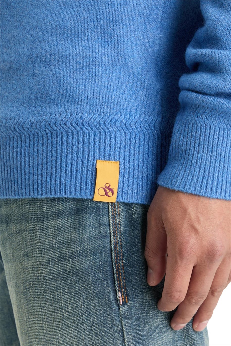 Scotch & Soda - Blauwe Soft Knit trui