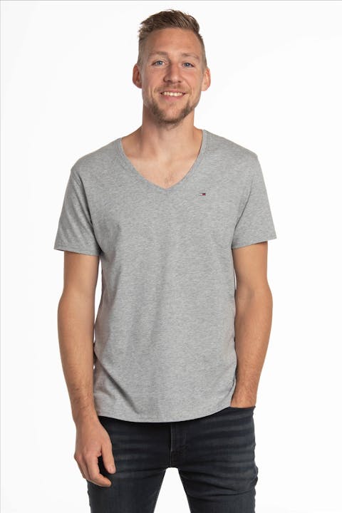 Tommy Jeans - Lichtgrijze mêlé Panson T-shirt