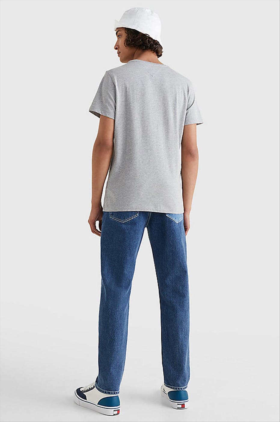 Tommy Jeans - Lichtgrijze mêlé Panson T-shirt