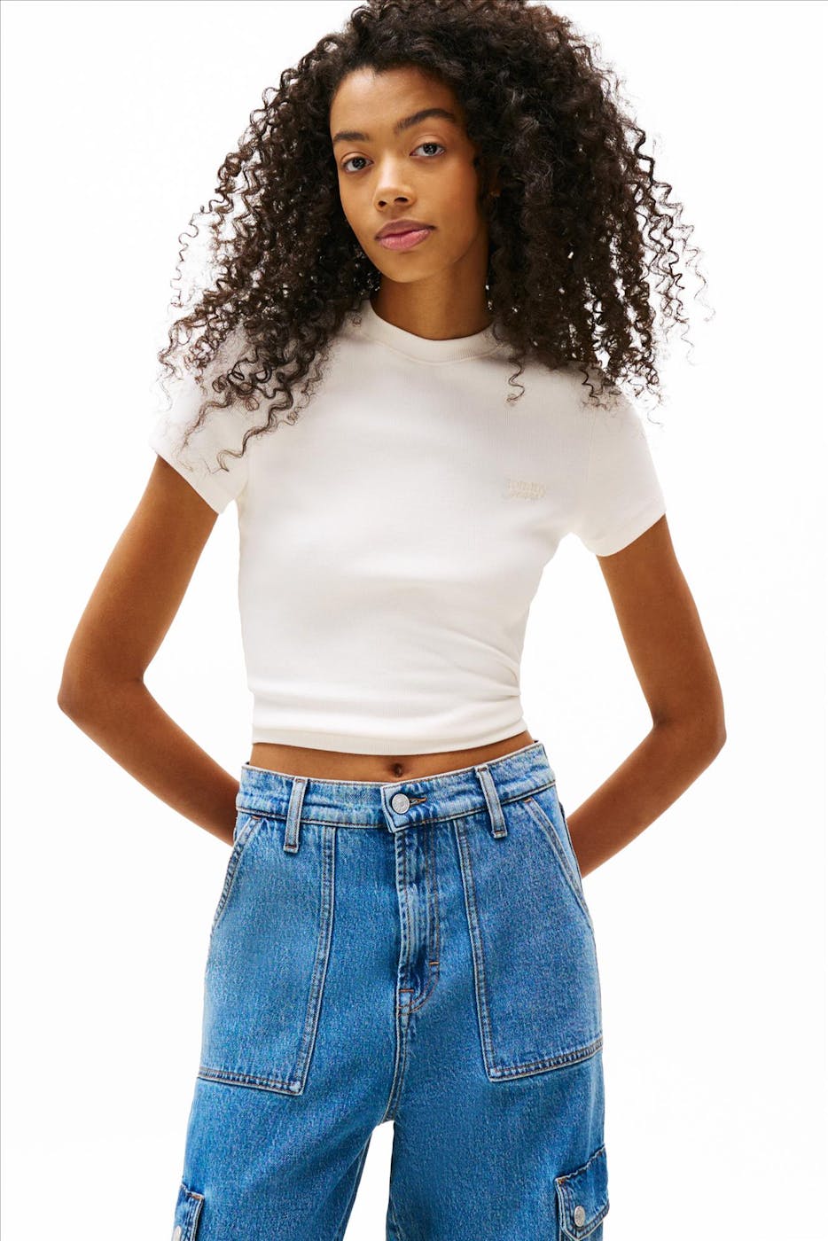 Tommy Jeans - Ecru Script T-shirt
