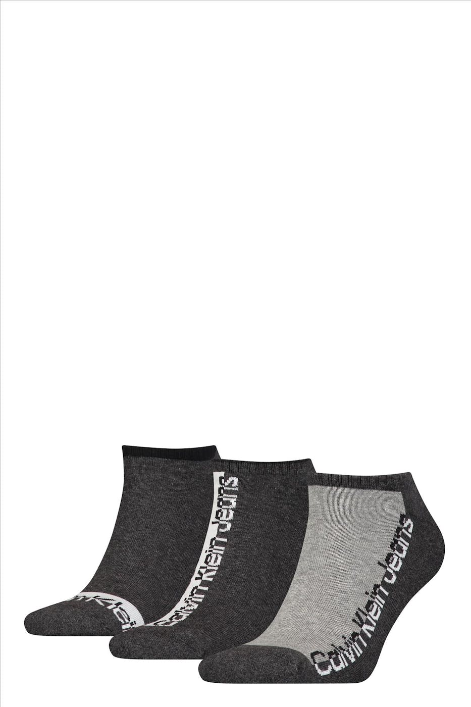 Calvin Klein - Grijze 3-pack sneakersokken, one size