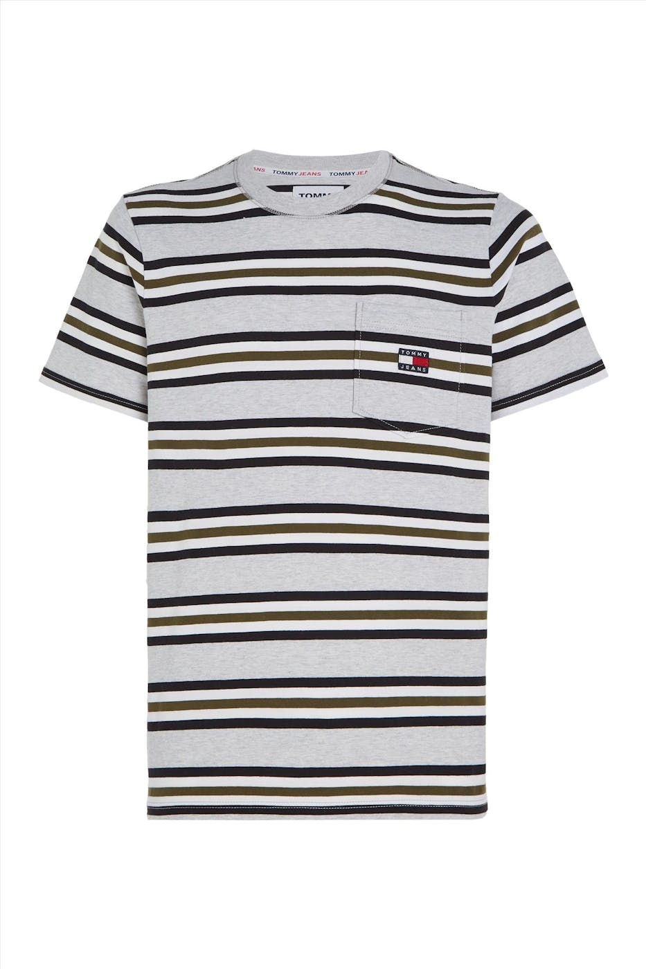 Tommy Jeans - Lichtgrijze Stripe T-shirt