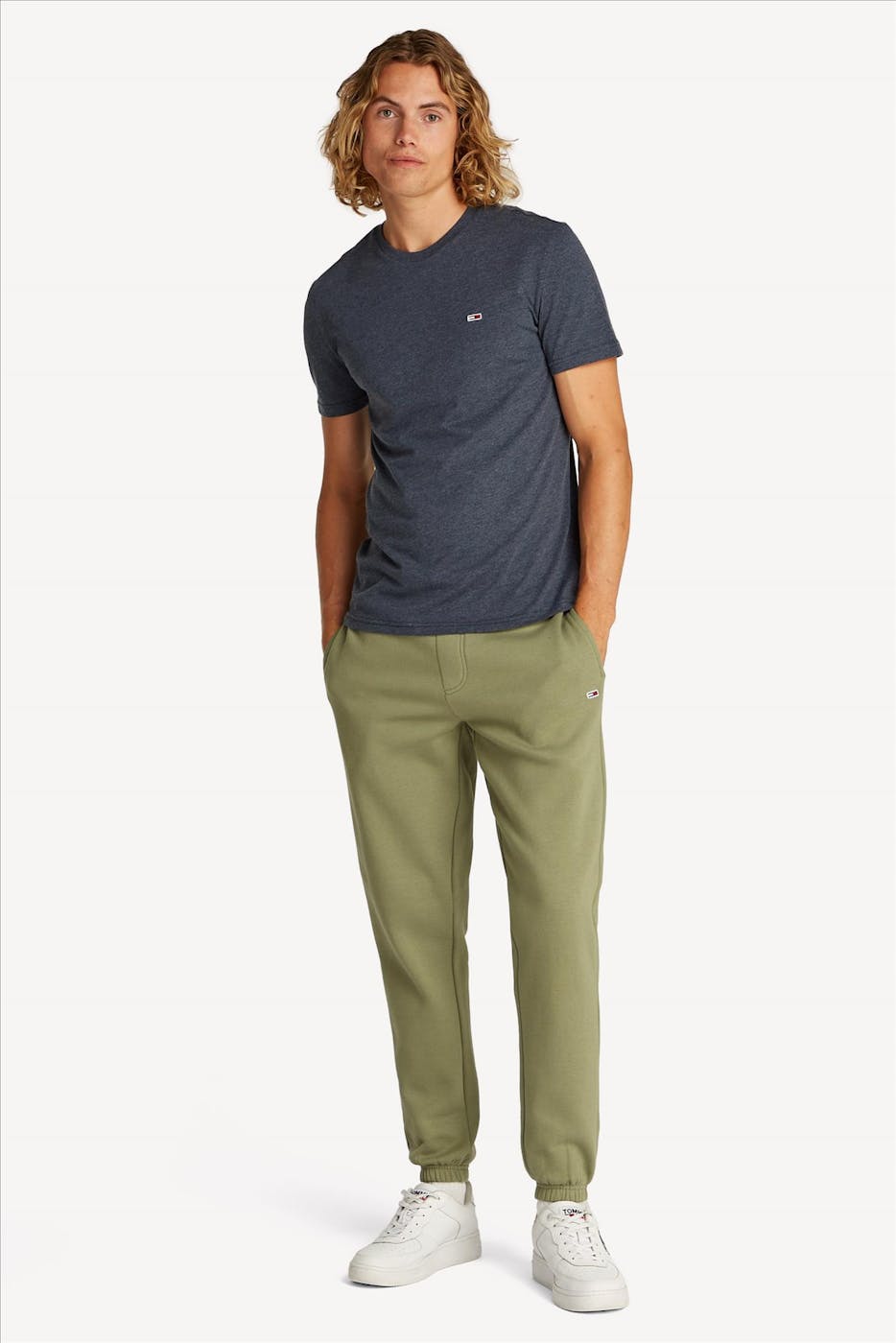 Tommy Jeans - Grijsblauwe Jaspe T-shirt