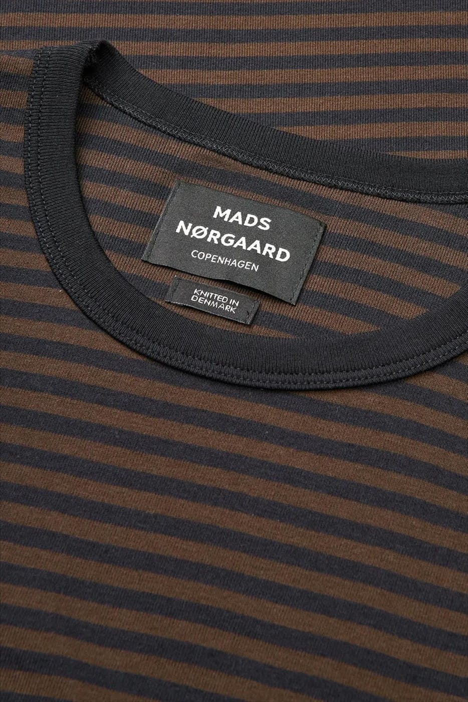 MADS NORGAARD - Donkerbruin-Zwarte Tobias longsleeve