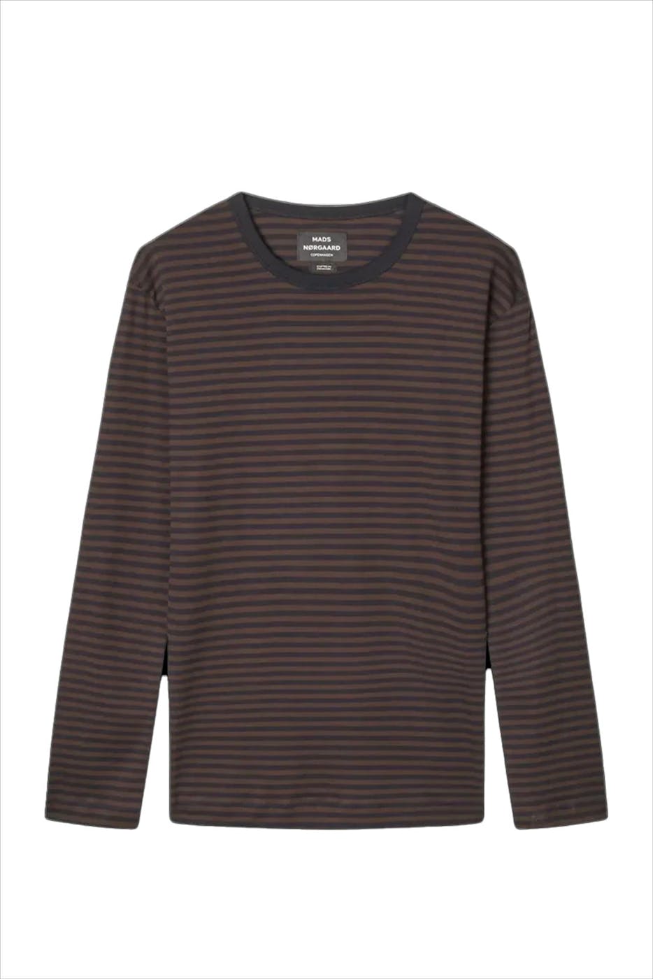 MADS NORGAARD - Donkerbruin-Zwarte Tobias longsleeve
