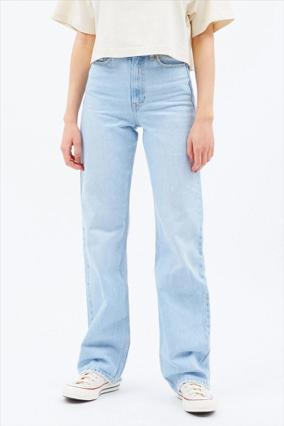 Dr. Denim - Lichtblauwe Echo straight/wide jeans