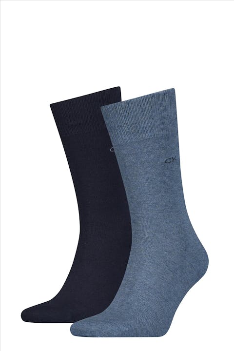 Calvin Klein - Blauwe 2-pack sokken, maat: 43-46