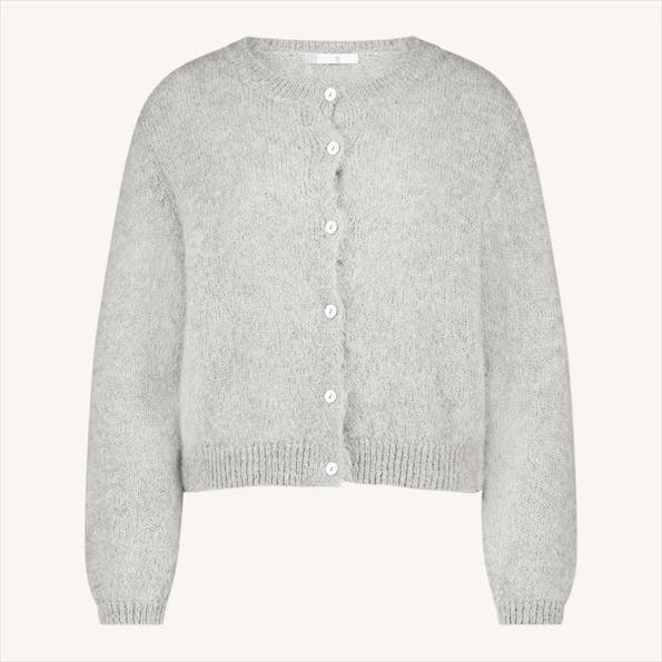 BY BAR - Lichtgrijze Cleo Natural cardigan