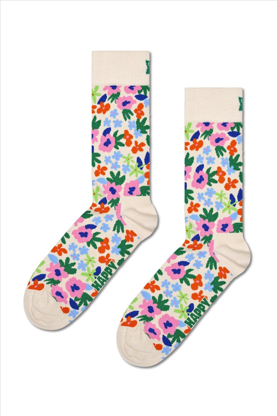 Happy Socks - Ecru Flower sokken, maat: 36-40