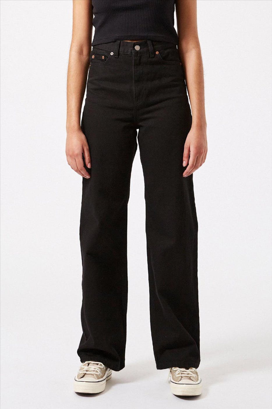 Dr. Denim - Zwarte Echo straight/wide jeans