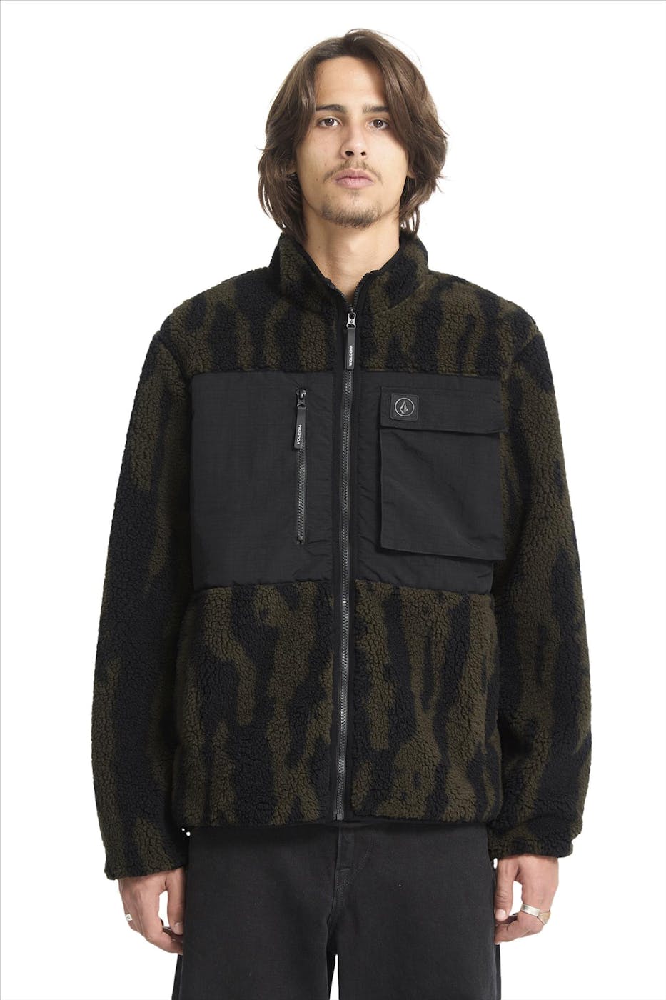 Volcom - Kaki-Zwarte Storm Stone jas