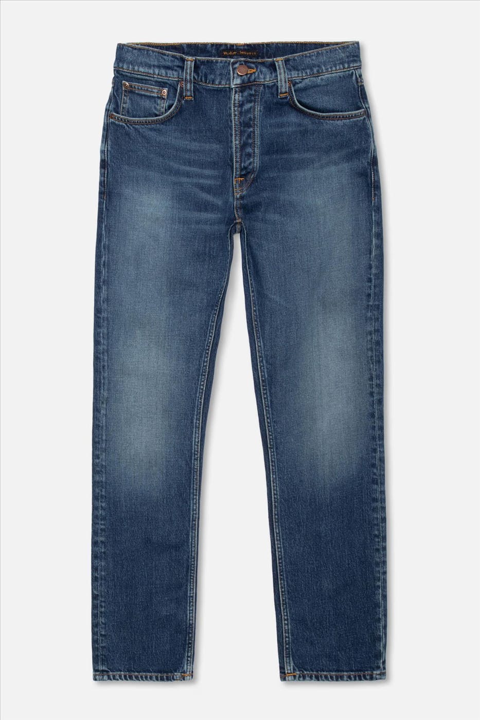 Nudie Jeans Co. - Donkerblauwe Solid Ollie slim straight jeans