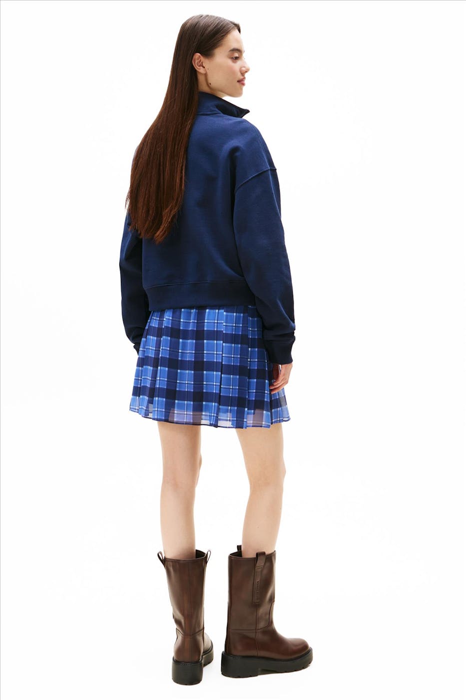 Tommy Jeans - Donkerblauwe 1/4 Zip boxy sweater