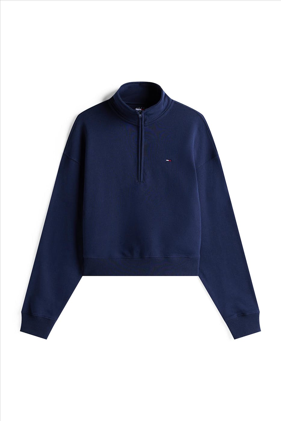 Tommy Jeans - Donkerblauwe 1/4 Zip boxy sweater