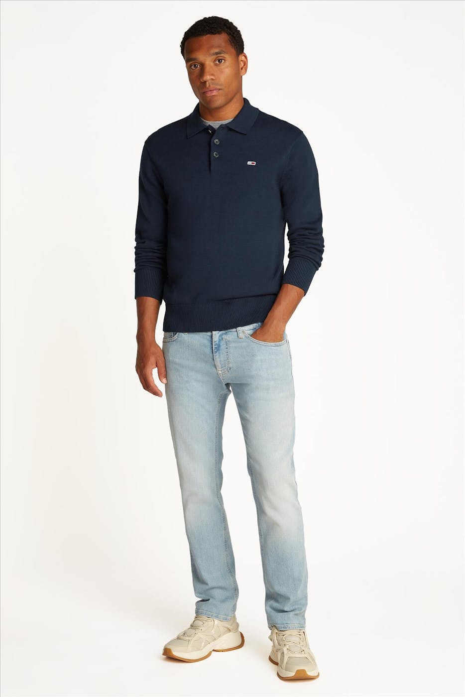 Tommy Jeans - Donkerblauwe Essential polotrui
