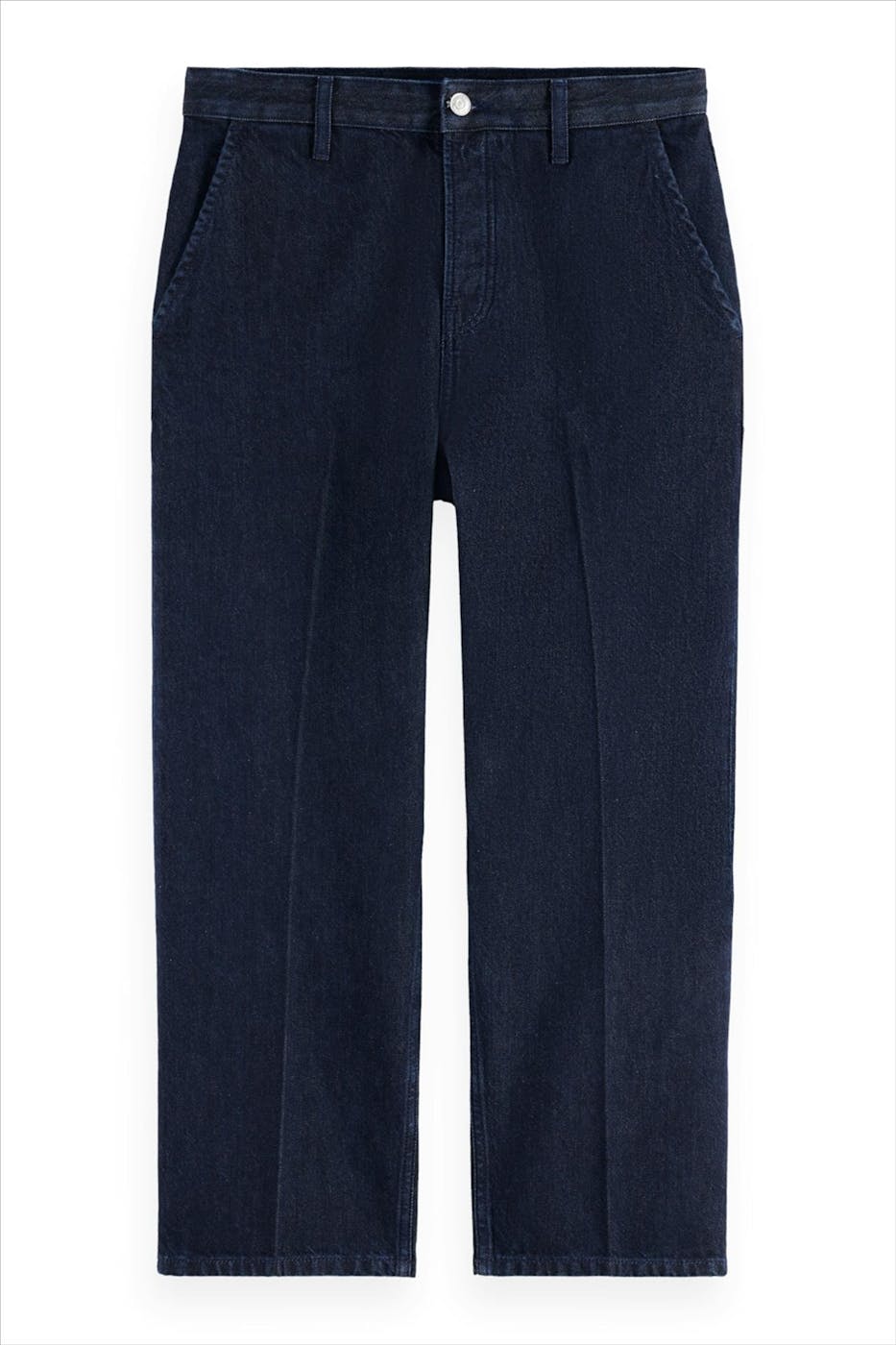Scotch & Soda - Donkerblauwe Beatitude straight cropped jeans