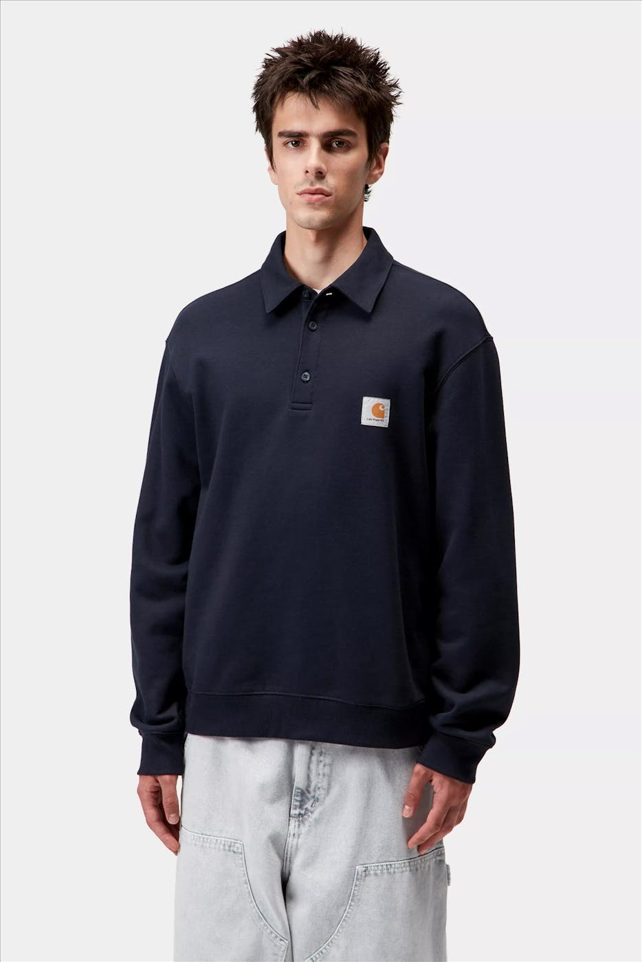 Carhartt WIP - Donkerblauwe Polo sweater
