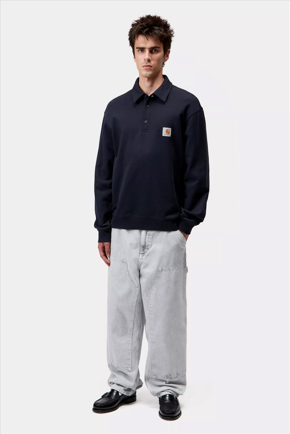 Carhartt WIP - Donkerblauwe Polo sweater