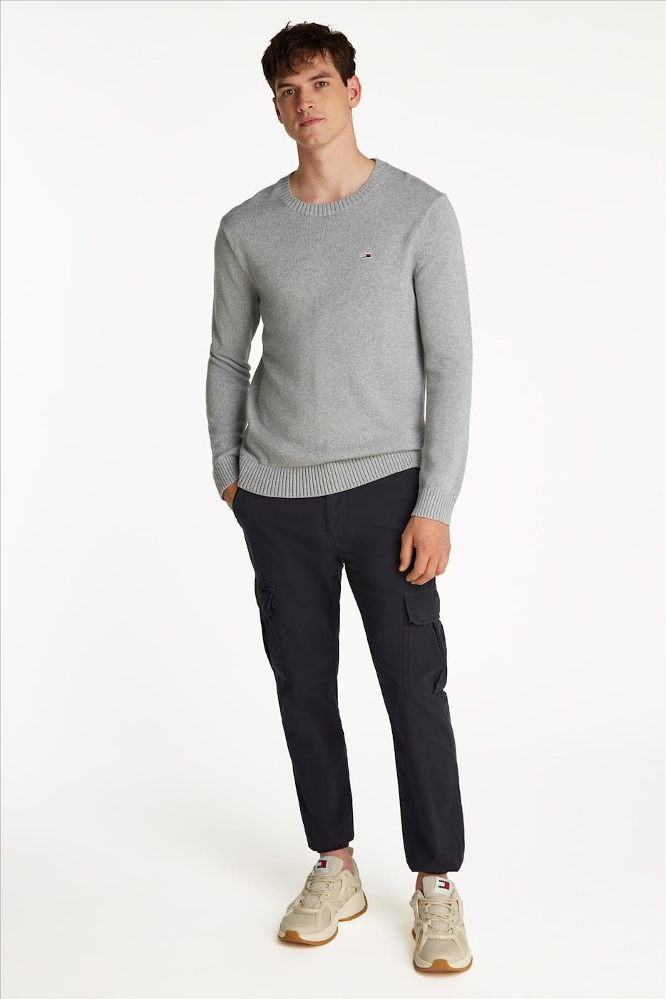 Tommy Jeans - Grijze Slim Essential trui