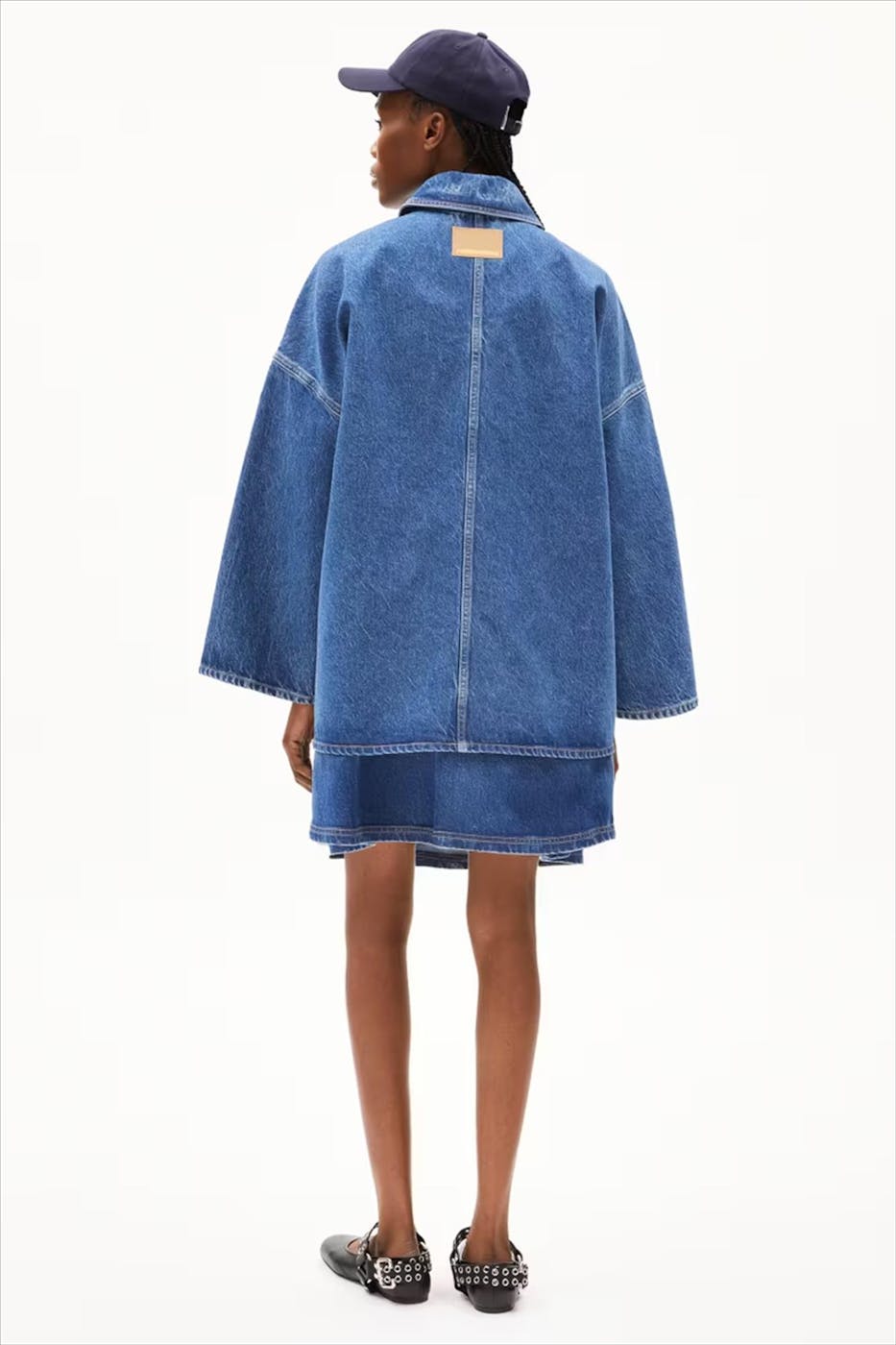 Armed Angels - Blauwe Draapy oversized jeansjas