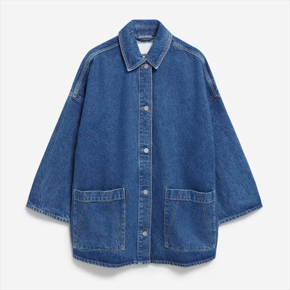 Armed Angels - Blauwe Draapy oversized jeansjas