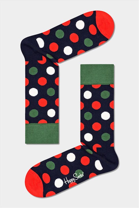 Happy Socks - Donkerblauw-rode Big Dot sokken, maar 41-46