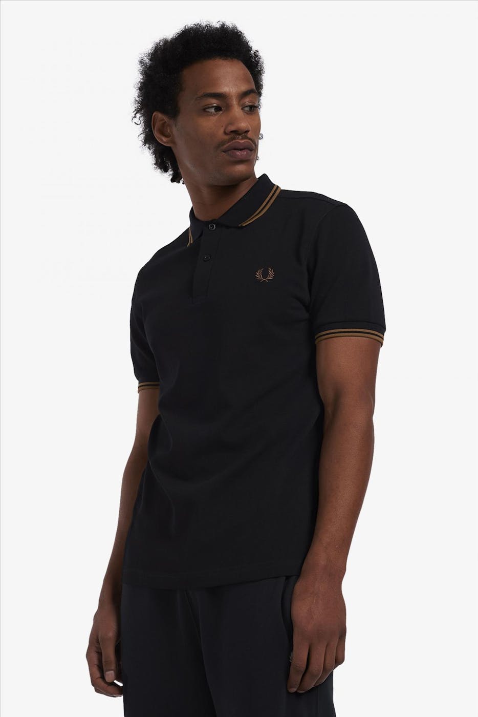 Fred Perry - Zwarte Twin Tipped polo